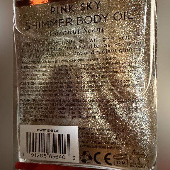 Pink Sky Glow Shimmer Body Mist Coconut Scent 4oz/118ml - Picture 3 of 3